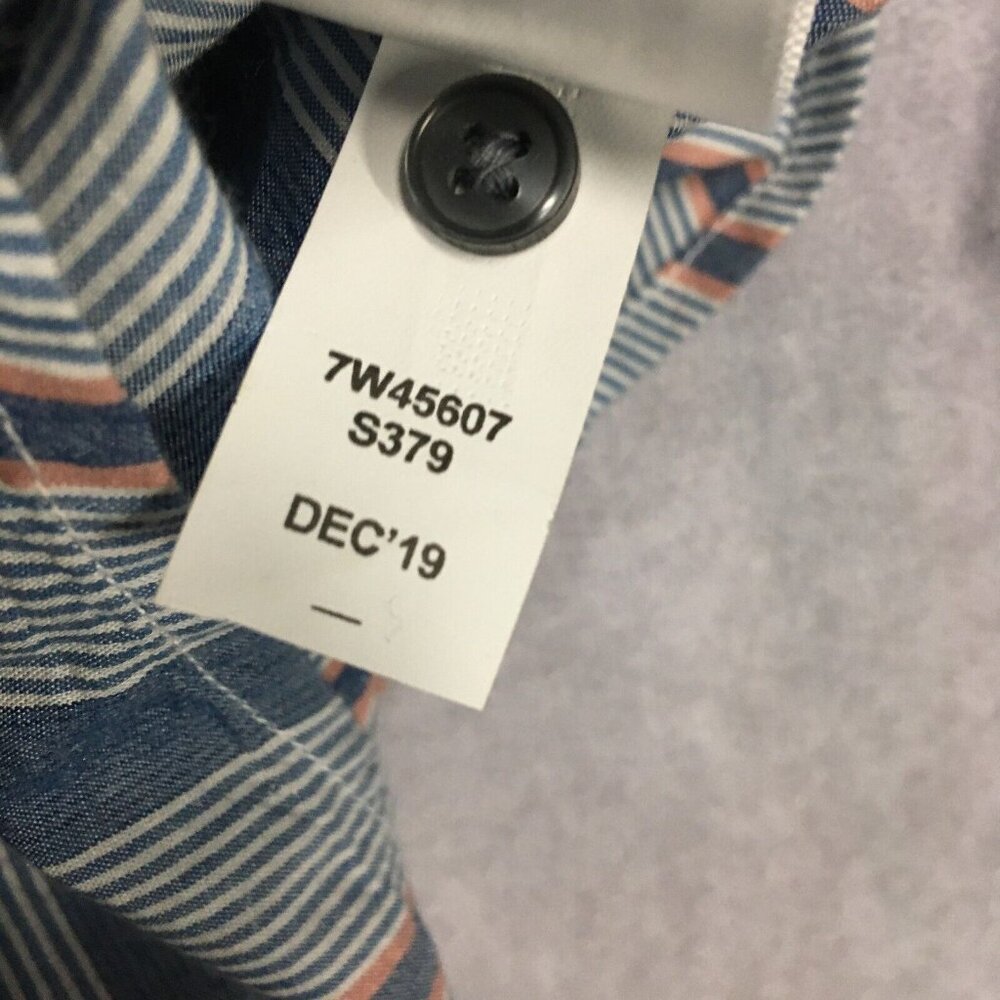Lucky Brand Womens Button Up Long Sleeve Shirt size Large New w Tags Blue Stripe - Picture 12 of 16